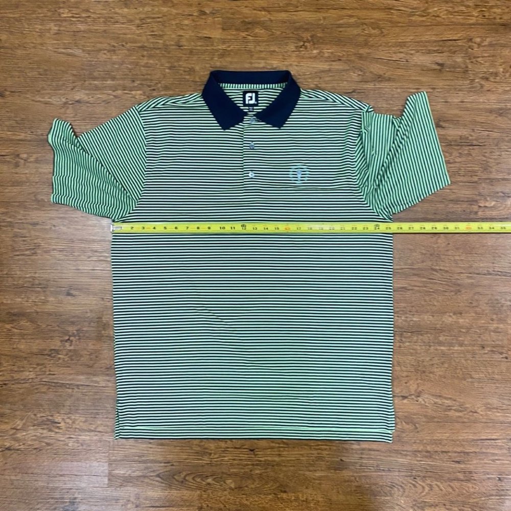 FootJoy FJ Blue Green Bengal Striped Performance Stretch Golf Polo Shirt Mens XL - Picture 10 of 10